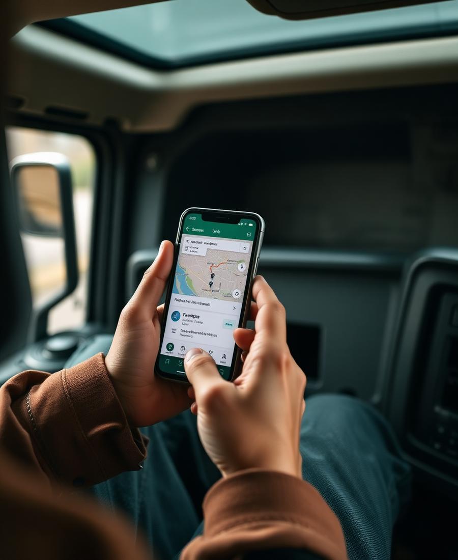 Person searching for local businesses on a phone map
